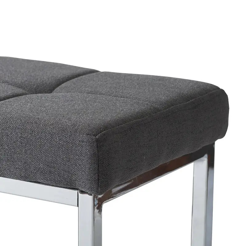 Banc en tissu moderne Kennedy avec base chromée