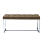 Banc en tissu moderne Kennedy avec base chromée