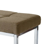 Banc en tissu moderne Kennedy avec base chromée