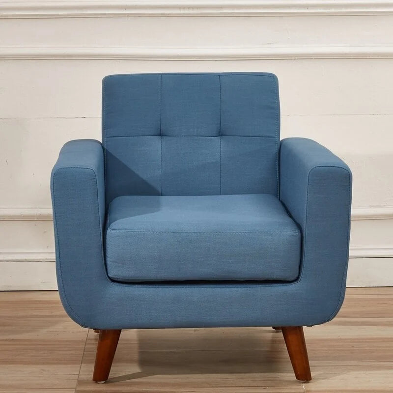 Chaise de salon Grace Rainbeau Mid-Century en tissu capitonné US Pride Furniture