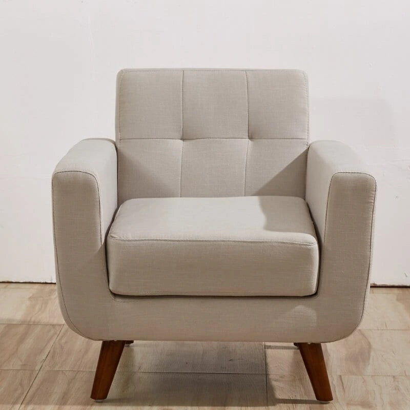 Chaise de salon Grace Rainbeau Mid-Century en tissu capitonné US Pride Furniture