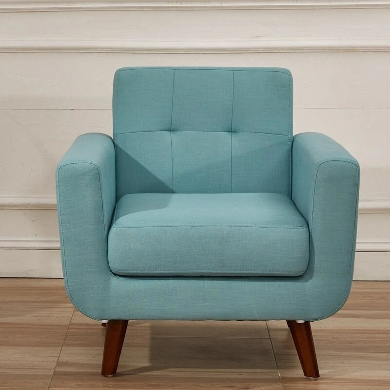 Chaise de salon Grace Rainbeau Mid-Century en tissu capitonné US Pride Furniture