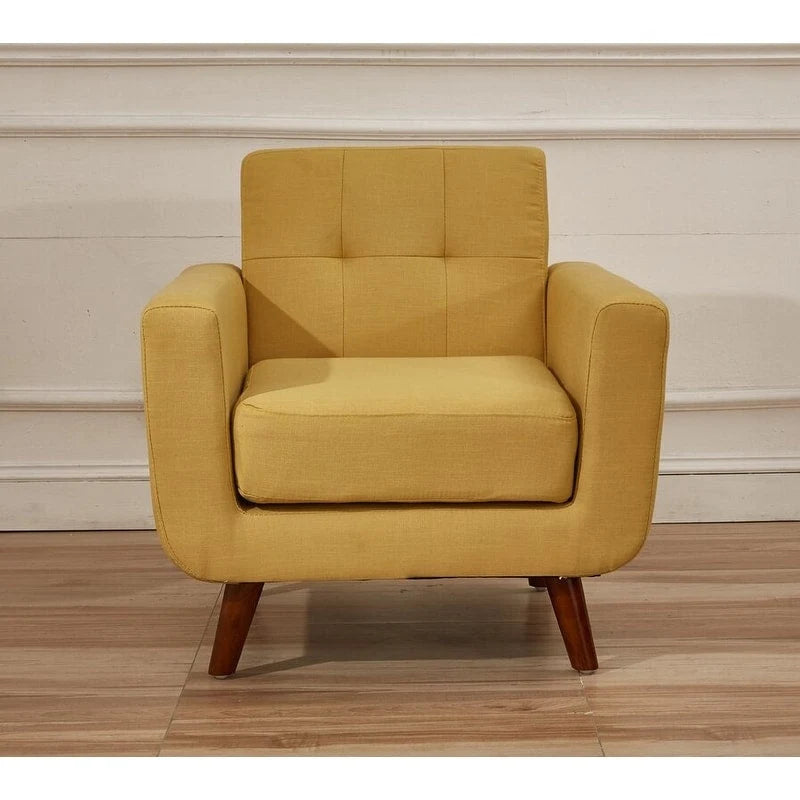 Chaise de salon Grace Rainbeau Mid-Century en tissu capitonné US Pride Furniture