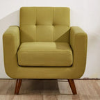 Chaise de salon Grace Rainbeau Mid-Century en tissu capitonné US Pride Furniture