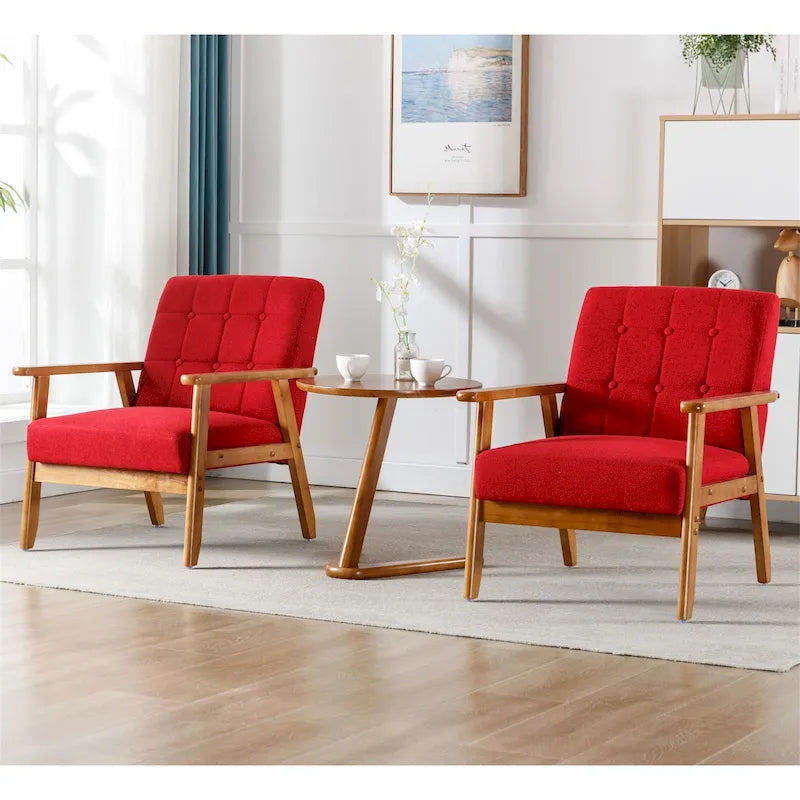 Lot de 2 fauteuils d'appoint modernes du milieu du siècle avec table d'appoint