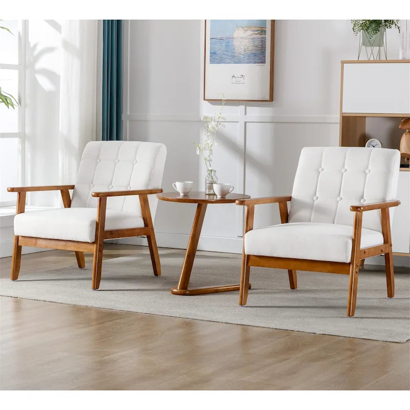 Lot de 2 fauteuils d'appoint modernes du milieu du siècle avec table d'appoint