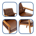 Lot de 2 fauteuils d'appoint modernes du milieu du siècle avec table d'appoint