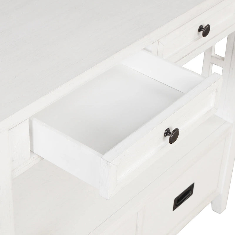 36 Table console en pin rustique, table d'entrée/arrière de canapé avec 4 tiroirs et 1 étagère de rangement