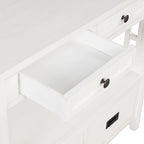 36 Table console en pin rustique, table d'entrée/arrière de canapé avec 4 tiroirs et 1 étagère de rangement