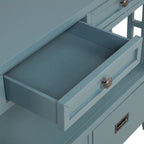 36 Table console en pin rustique, table d'entrée/arrière de canapé avec 4 tiroirs et 1 étagère de rangement