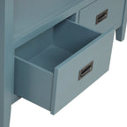 36 Table console en pin rustique, table d'entrée/arrière de canapé avec 4 tiroirs et 1 étagère de rangement