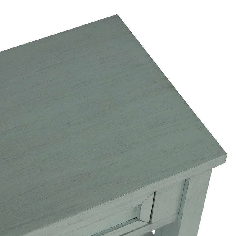 36 Table console en pin rustique, table d'entrée/arrière de canapé avec 4 tiroirs et 1 étagère de rangement