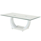 Table basse contemporaine Cres 50 pouces avec plateau en verre par