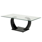 Table basse contemporaine Cres 50 pouces avec plateau en verre par