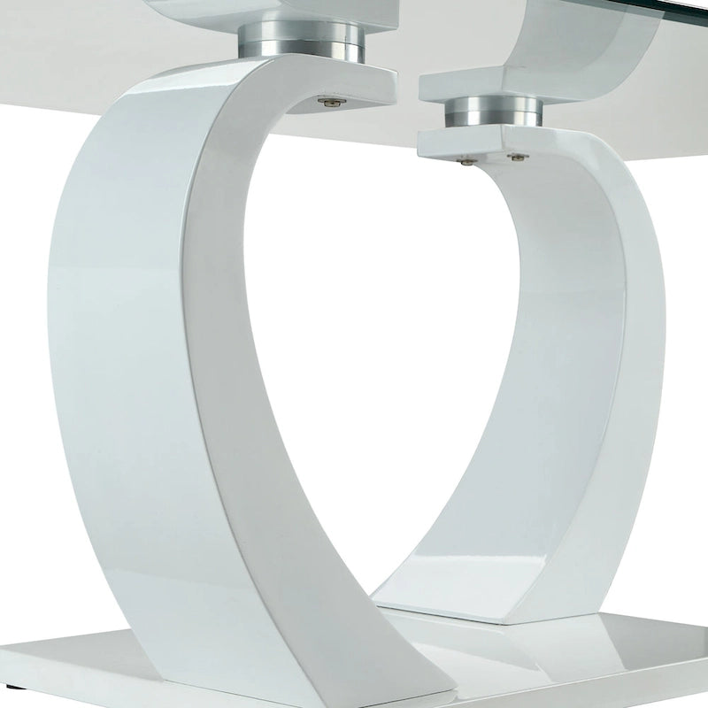 Table basse contemporaine Cres 50 pouces avec plateau en verre par
