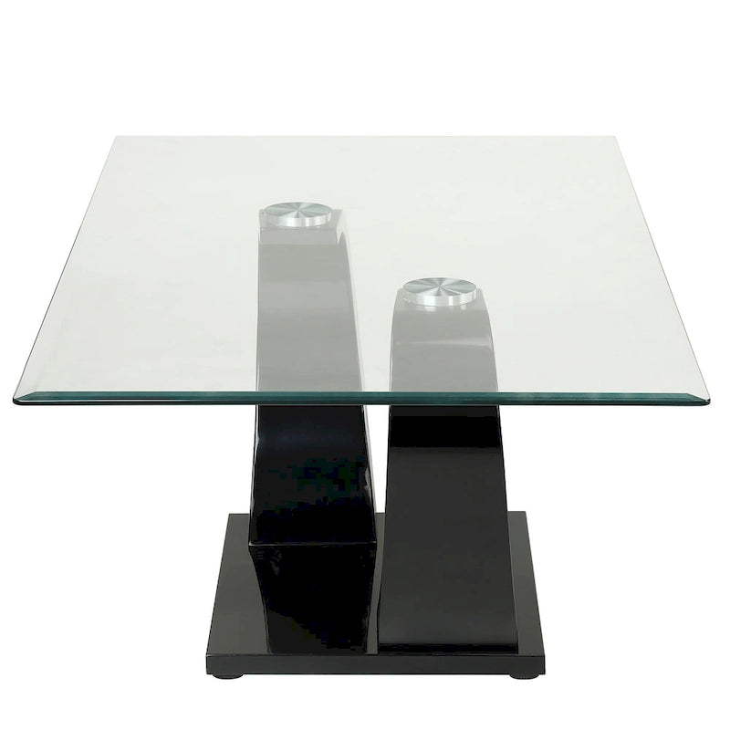 Table basse contemporaine Cres 50 pouces avec plateau en verre par