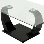 Table basse contemporaine Cres 50 pouces avec plateau en verre par