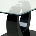 Table basse contemporaine Cres 50 pouces avec plateau en verre par