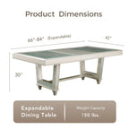 Table de salle à manger extensible Medlee Glam de 84 pouces avec rallonge