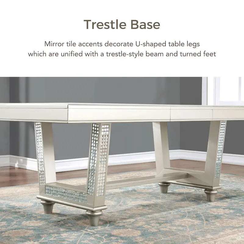 Table de salle à manger extensible Medlee Glam de 84 pouces avec rallonge