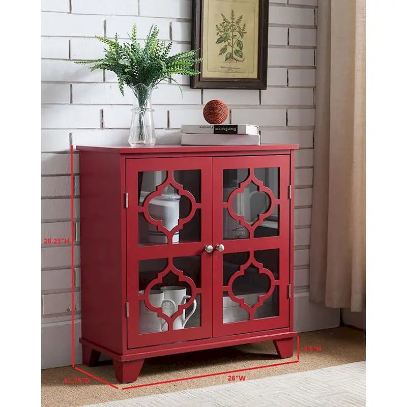 Console de porte en bois Lunaria finition rouge