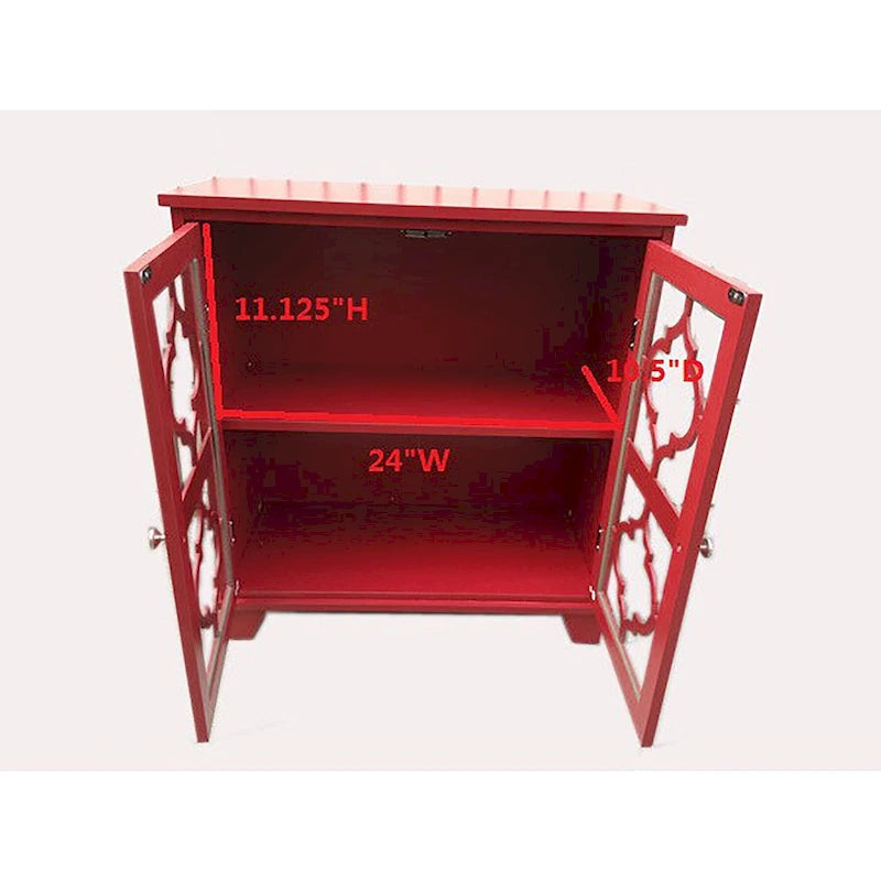 Console de porte en bois Lunaria finition rouge