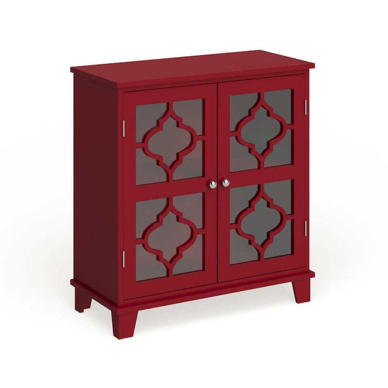 Console de porte en bois Lunaria finition rouge