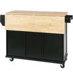 Îlot de cuisine en MDF de 53 po de largeur avec comptoir et armoire de rangement