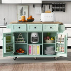 Îlot de cuisine en MDF de 53 po de largeur avec comptoir et armoire de rangement