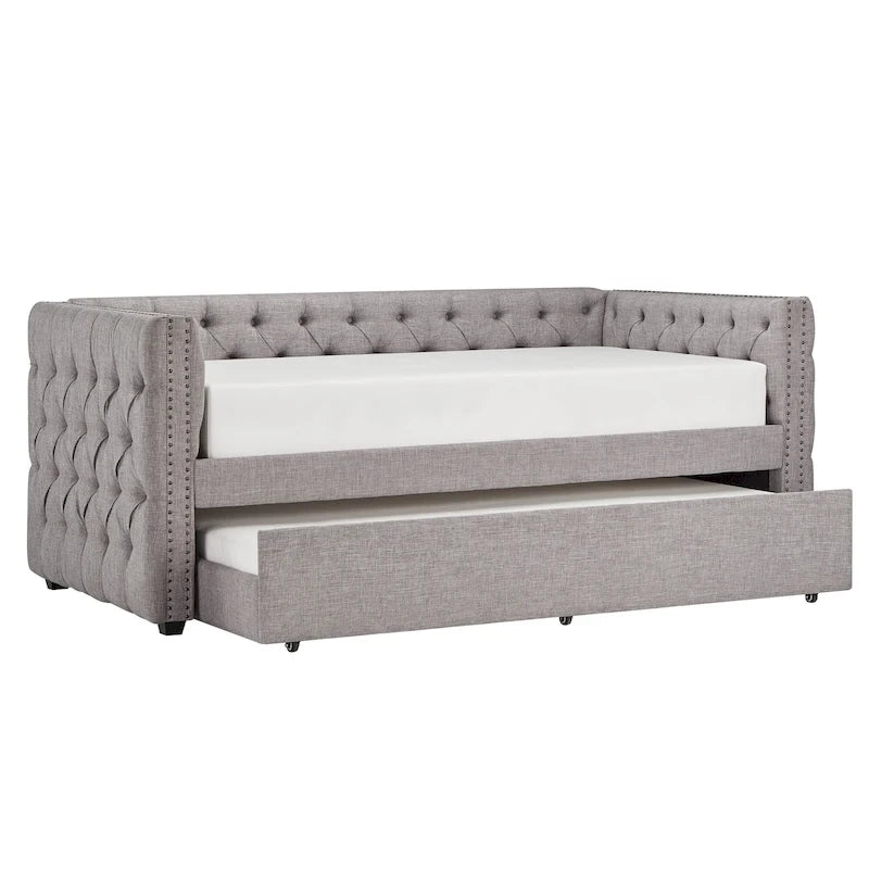 Lit de repos capitonné Knightsbridge Twin Tufted Nailhead par iNSPIRE Q Artisan