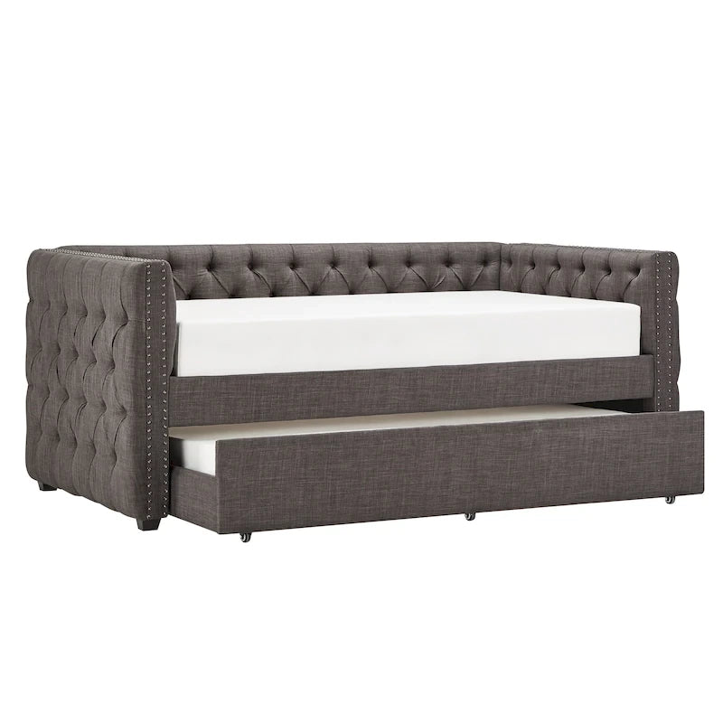 Lit de repos capitonné Knightsbridge Twin Tufted Nailhead par iNSPIRE Q Artisan