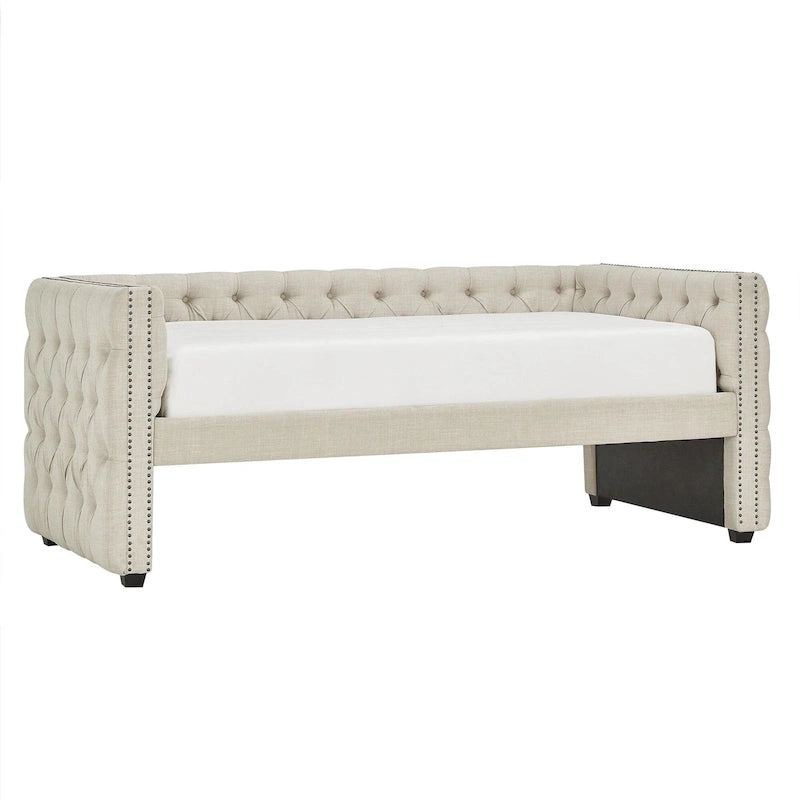 Lit de repos capitonné Knightsbridge Twin Tufted Nailhead par iNSPIRE Q Artisan