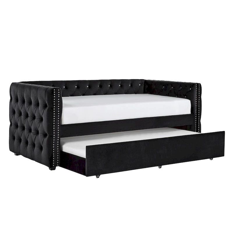 Lit de repos capitonné Knightsbridge Twin Tufted Nailhead par iNSPIRE Q Artisan