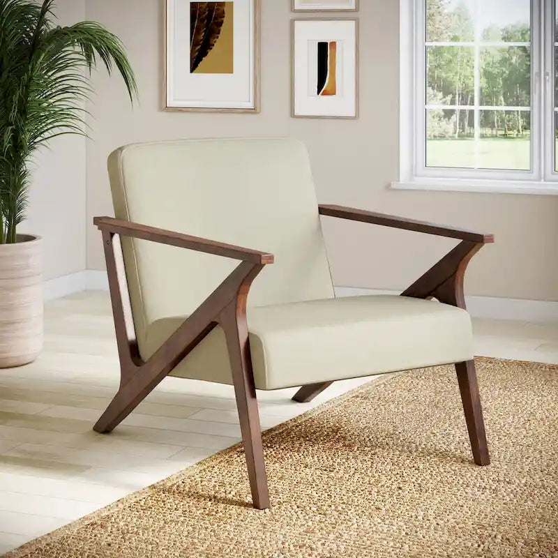 Fauteuil d'appoint rembourré Grove MCM en bois