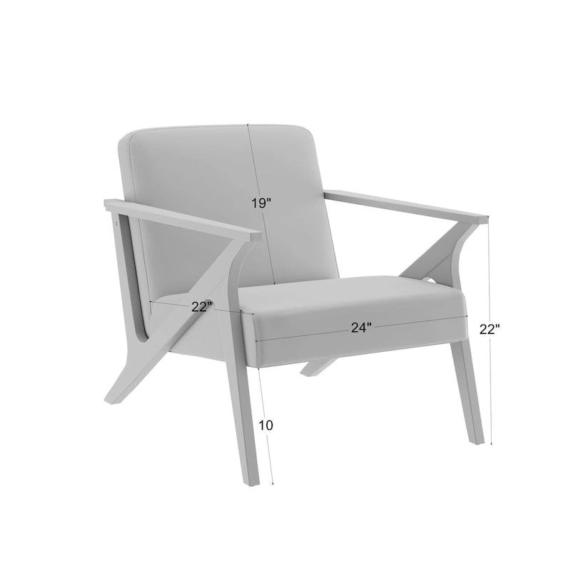 Fauteuil d'appoint rembourré Grove MCM en bois