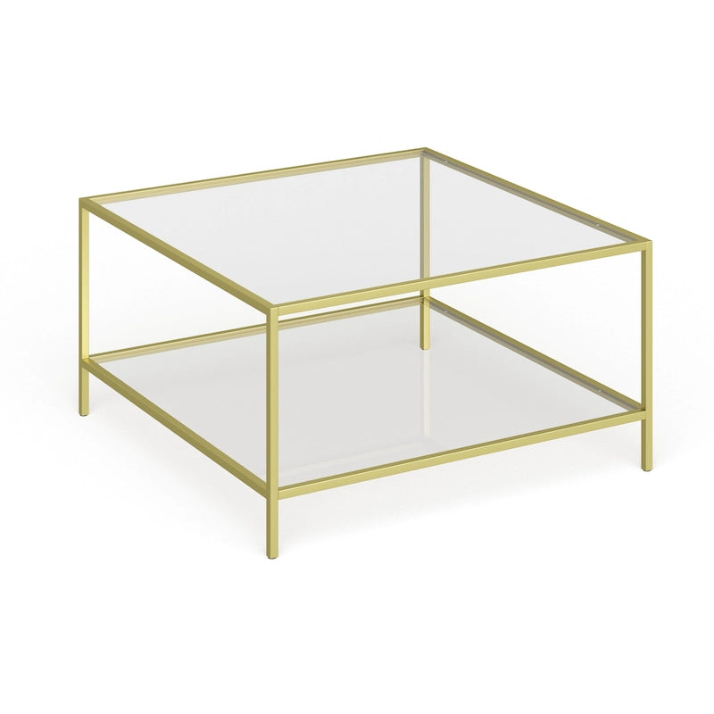 Table basse carrée Sivil 32 avec étagère