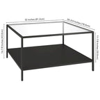 Table basse carrée Sivil 32 avec étagère