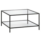 Table basse carrée Sivil 32 avec étagère