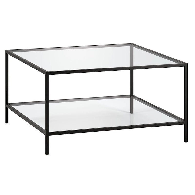 Table basse carrée Sivil 32 avec étagère