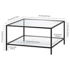 Table basse carrée Sivil 32 avec étagère