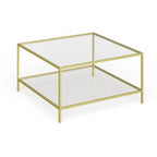 Table basse carrée Sivil 32 avec étagère