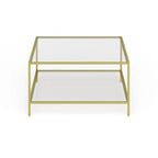 Table basse carrée Sivil 32 avec étagère