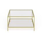Table basse carrée Sivil 32 avec étagère