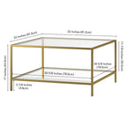 Table basse carrée Sivil 32 avec étagère
