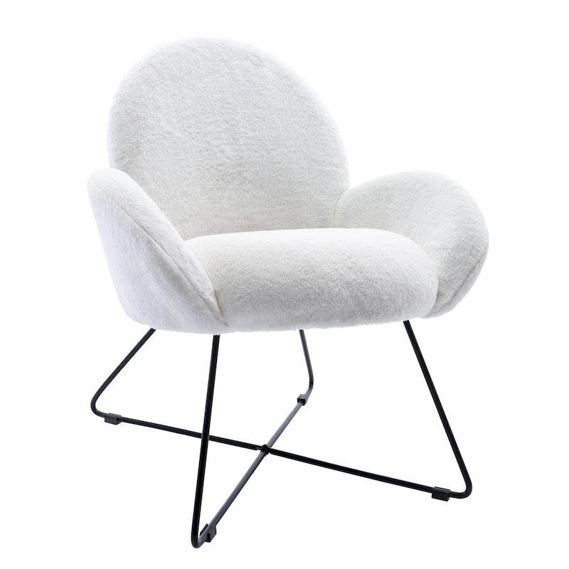 Corvus Rowen Fauteuil d'appoint moderne en polaire avec accoudoirs