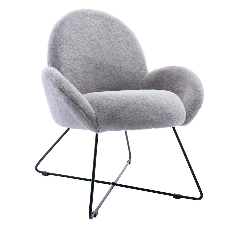 Corvus Rowen Fauteuil d'appoint moderne en polaire avec accoudoirs