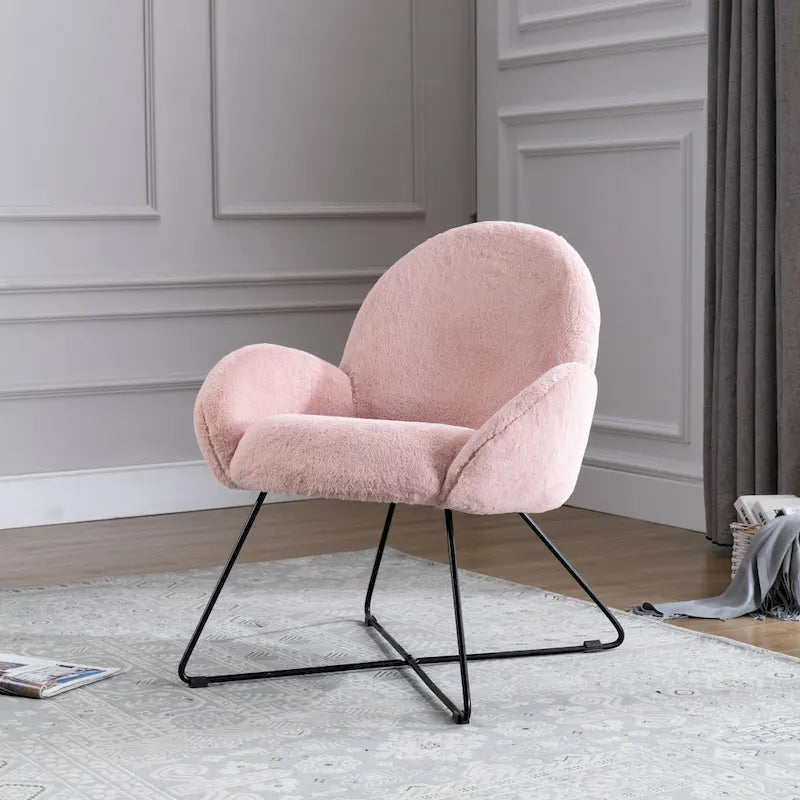 Corvus Rowen Fauteuil d'appoint moderne en polaire avec accoudoirs