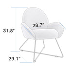 Corvus Rowen Fauteuil d'appoint moderne en polaire avec accoudoirs