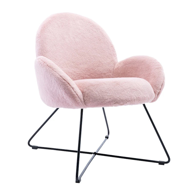 Corvus Rowen Fauteuil d'appoint moderne en polaire avec accoudoirs