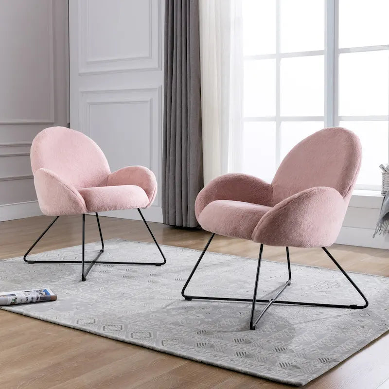 Corvus Rowen Fauteuil d'appoint moderne en polaire avec accoudoirs